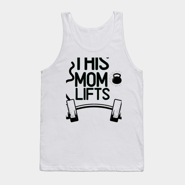 This Mom Lifts Funny Woman Weight Lifting Workout Tank Top by Grun illustration 